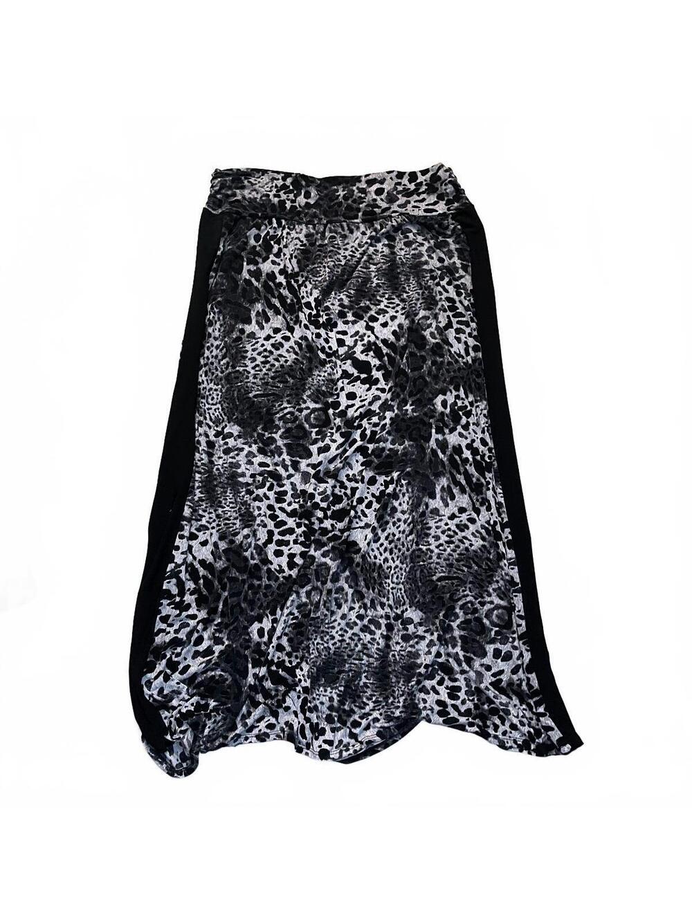New Directions Women's 3X Maxi Skirt Black and Gray Animal Leopard Print